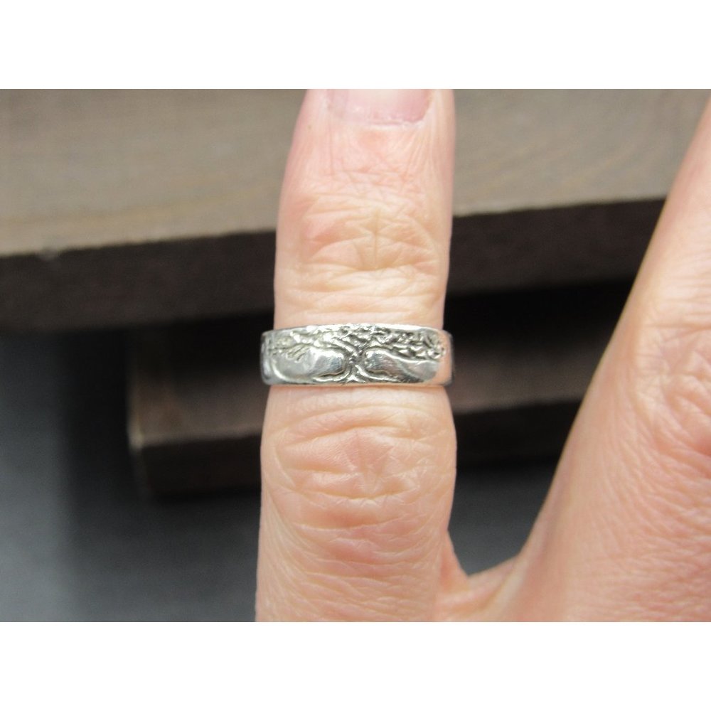 Size 2.25 Sterling Silver Cute Tree Of Life Toe Band Ring
